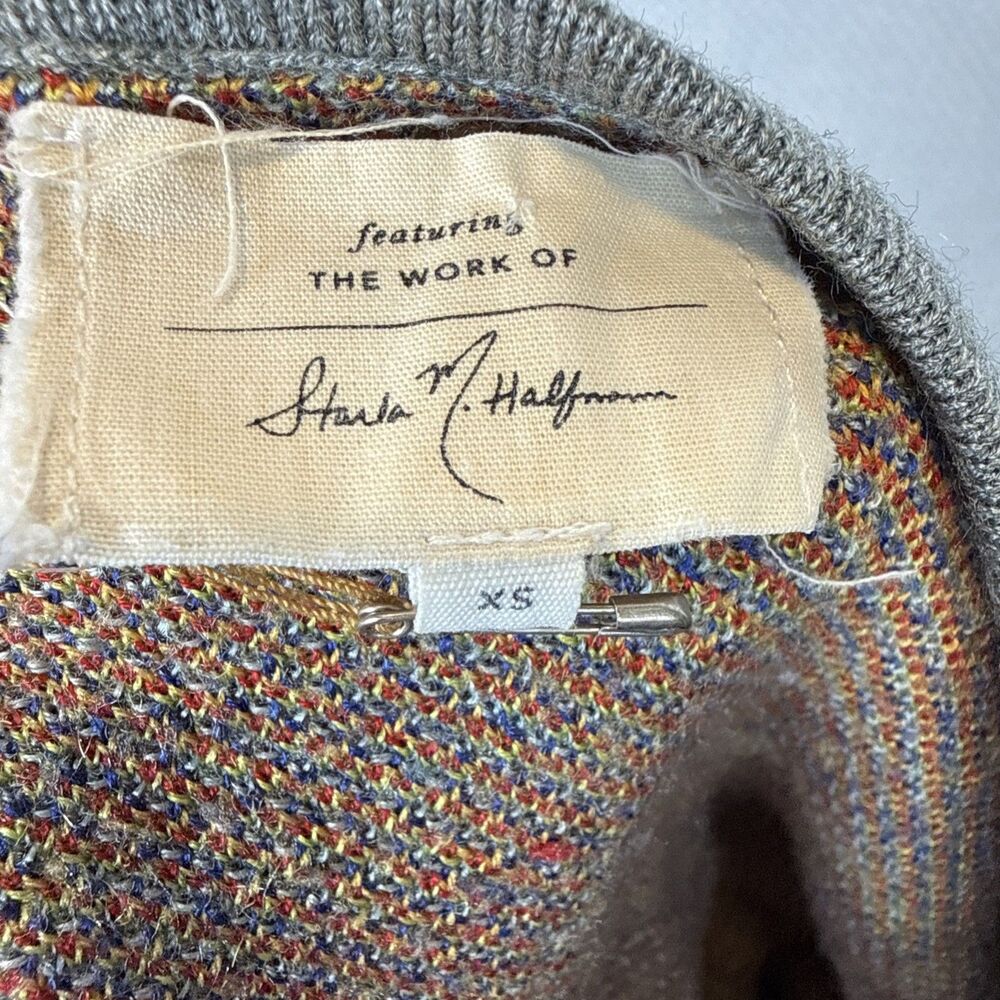 Anthropologie Hummingbird Art Sweater Starla M. Hoffman Size XS Pullover Gray - Picture 8 of 11